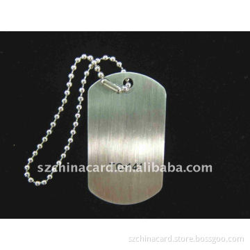 Gloosy dog tag with 10 inch ball chain